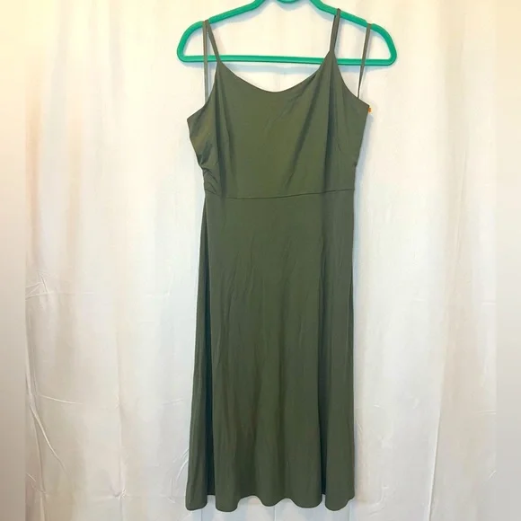 Loft Olive Green Jersey Spaghetti Strap Dress